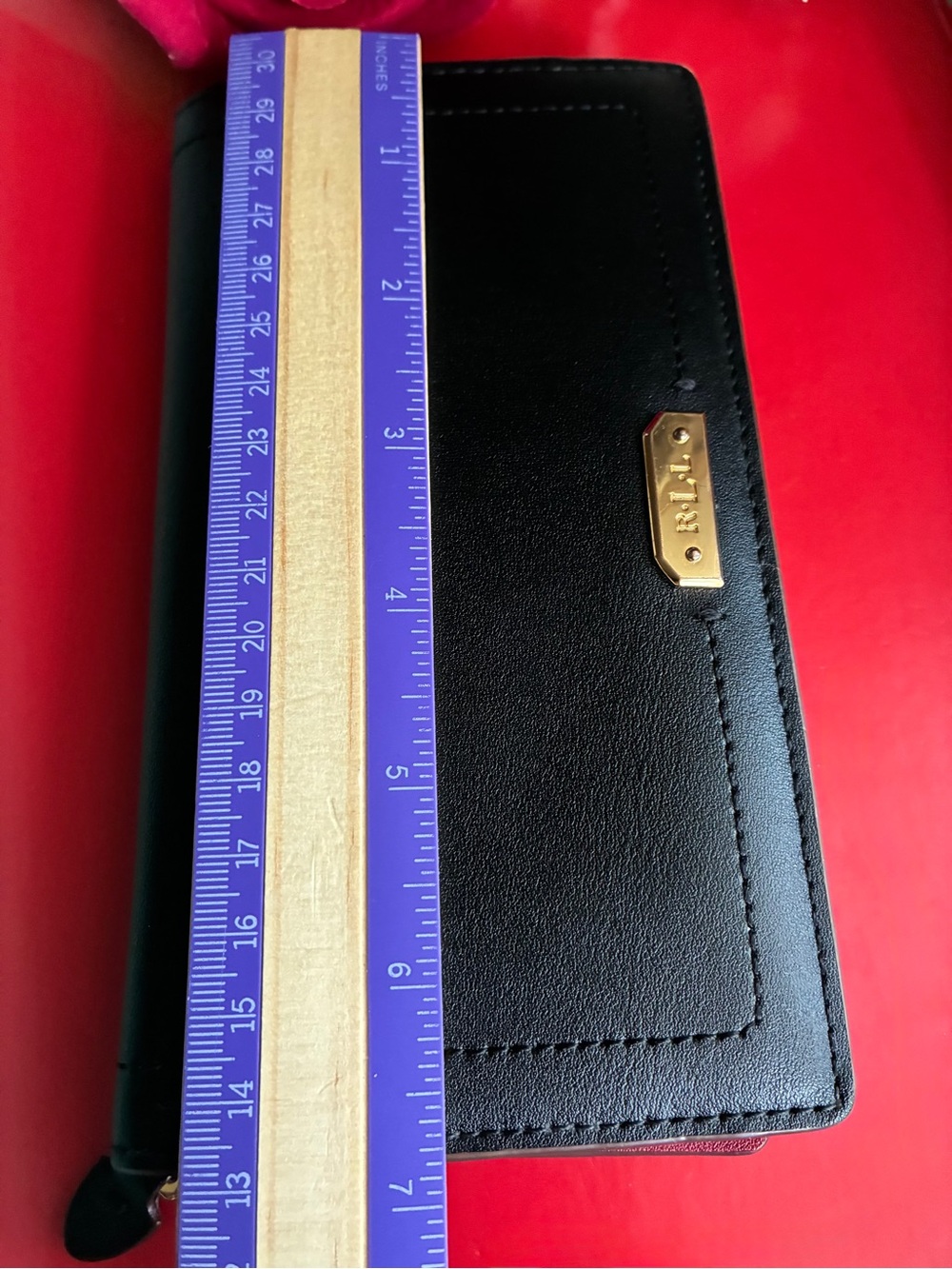 Ralph Lauren Black Leather Zip Wallet with Gold-Tone Hardware - Picture 5 of 11